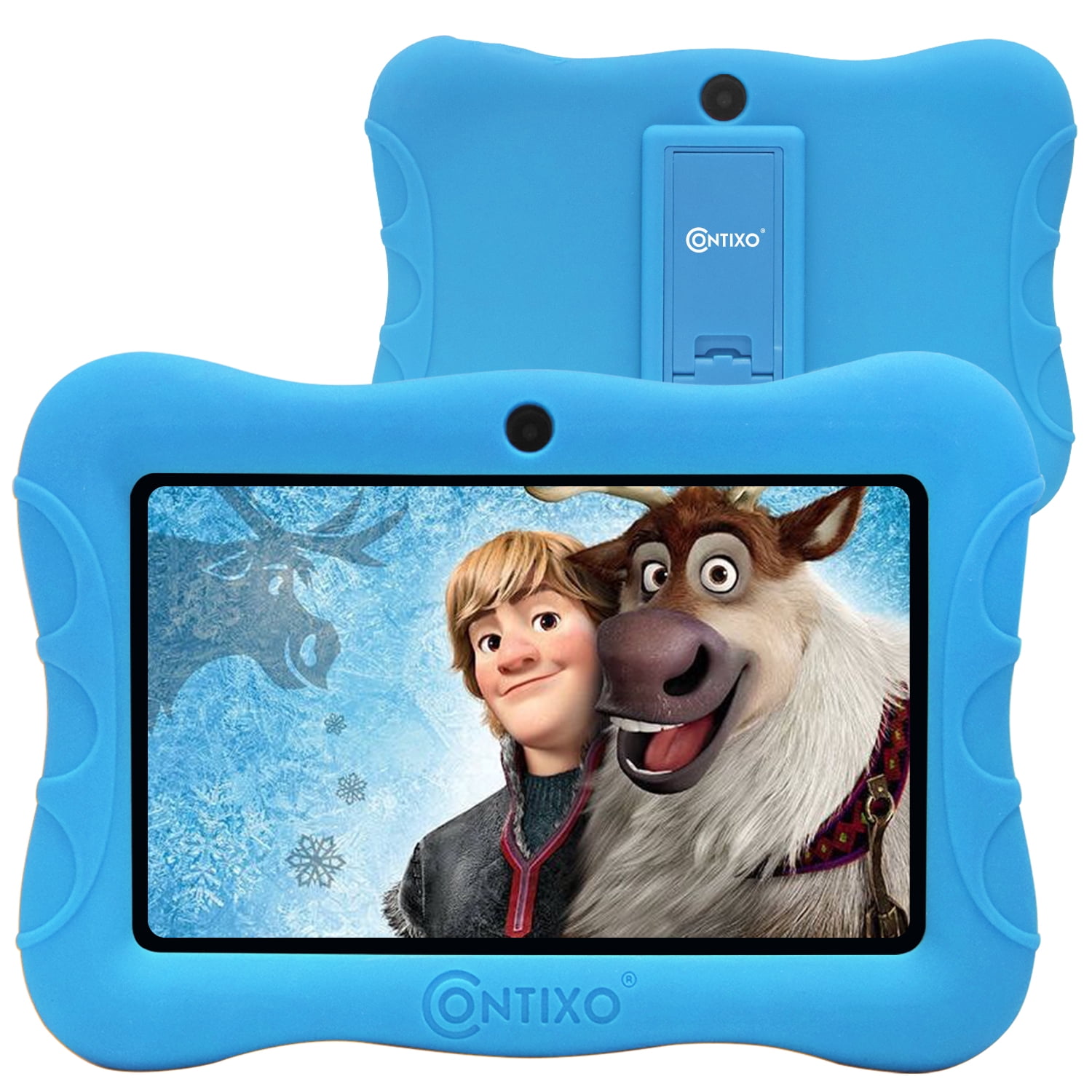 Contixo 7 inch Kids Tablet Android WiFi Camera 16GB Bluetooth Learning Tablet for Toddlers Children Kids Parental Control Pre-Installed Free Education Apps w/Kid-Proof Protective Case, V8-3-ST Blue