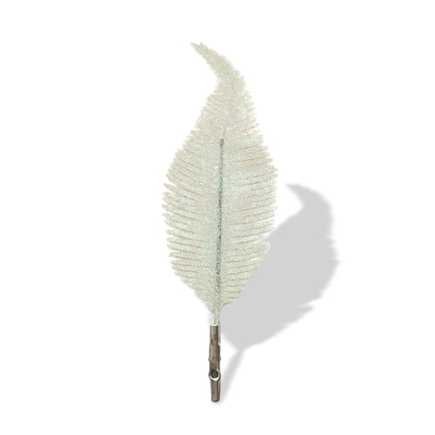 Advancent Guirnalda de árbol de Navidad de hoja de simulación, adorno de decoración, Clip de purpurina, decoración artesanal, Festival Kits de decoración para fiestas Blanco