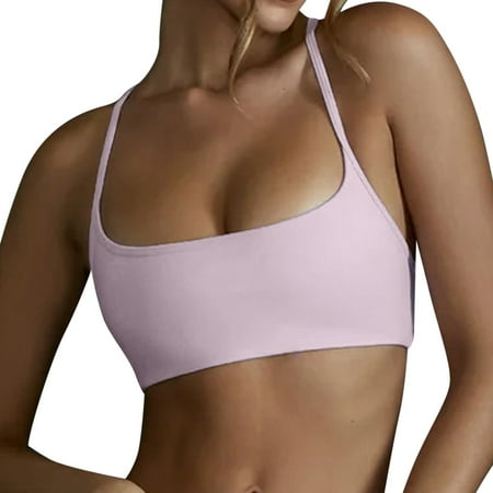 SHENGYUAN Womens Sports Bras Supportive for Workout Fitness Backless Padded Low Impact Bra Yoga Crop Tank Top Purple XL