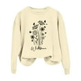 thumbnail image 5 of Sweatshirt for Women Vintage Boho Floral Printed Long Sleeve Pullover Blouses Lightweight Casual Trendy Loose Fit Tops Z001-Beige L, 5 of 5