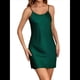 thumbnail image 1 of Camisón de Satén de Seda con Tirantes Finos y Escote en V Profundo. Verde Oscuro XL, 1 of 7