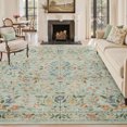 thumbnail image 6 of SIXHOME 6'x9' Area Rugs for Living Room Rugs for Bedroom Vintage Soft Floral Area Rug Washable Botanical Printed Carpet Non Slip Oriental Rug for Dining Room and Farmhouse Home Decor Green, 6 of 7