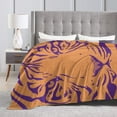 thumbnail image 5 of XMXY Fleece Throw Blanket for Couch, Tiger Texture Pattern Yellow Purple Lightweight Plush Fuzzy Cozy Soft Bed Blankets and Throws for Sofa, 60"x50" inches, 5 of 8