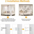 thumbnail image 4 of Mosquitera para cama, mosquitera grande de cuatro puertas para suelas de mosquitos efectivas, mosquitera con dosel para cama doble y cama individual (190 x 240 x 210 cm), 4 of 5