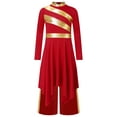thumbnail image 3 of LiiYii Robe de Danse à Manches Longues pour Filles, Tunique de Danse Lyrique et Pantalon Grand Rouge 14, 3 of 6
