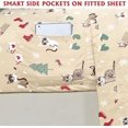 thumbnail image 3 of 6 PIECE - Luxury Soft Bed Sheets Holiday Pattern 1500 Thread Count Egyptian Quality Microfiber-Softness Wrinkle and Fade Resistant Bedding Set, Queen, Cream Cats, 3 of 5