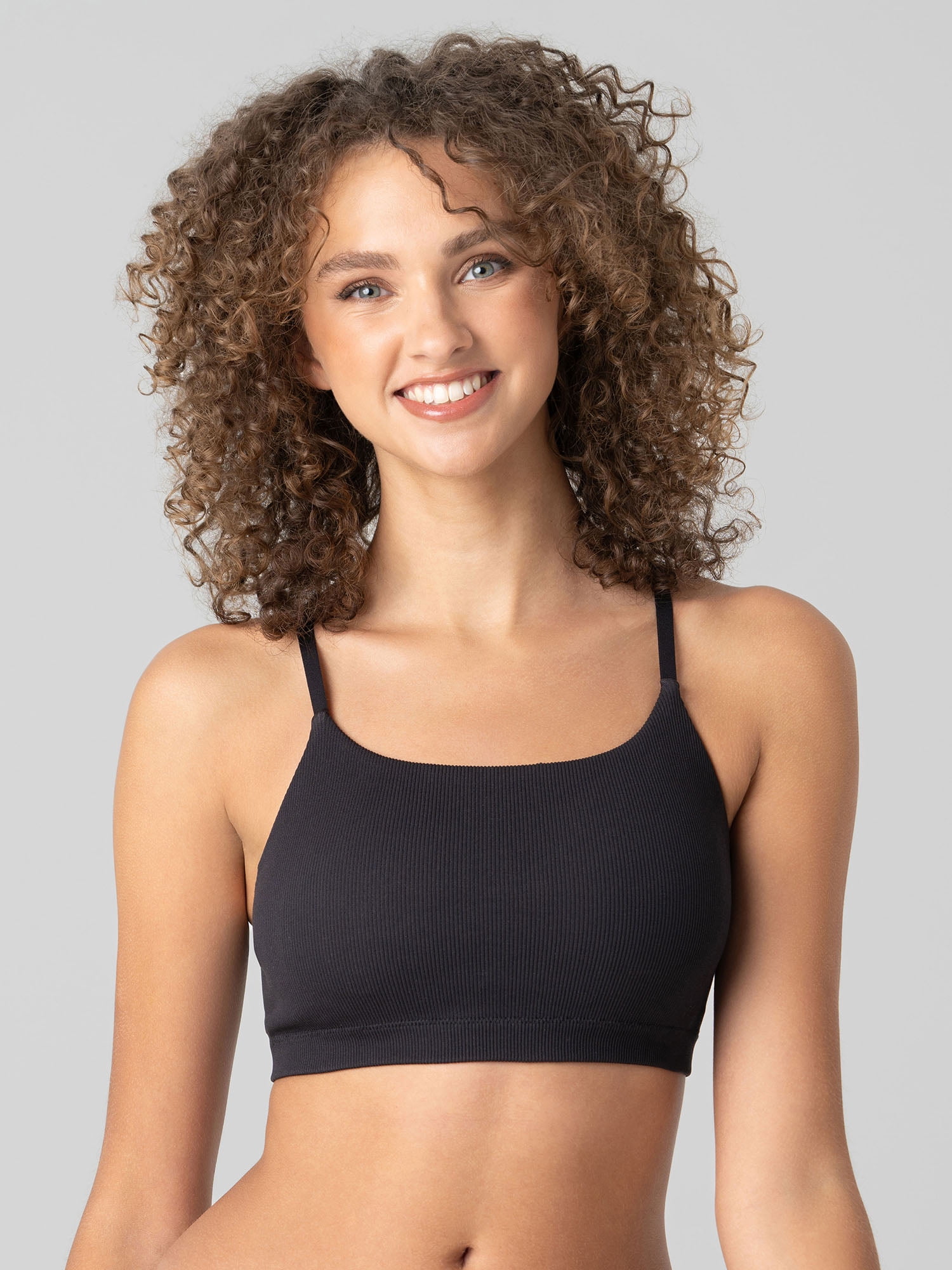 No Boundaries Seamless Ribbed Cami Bralette, Women’s and Women’s Plus, Sizes XS-3XL