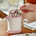 thumbnail image 2 of Retractable Pencil Case Stand Up Pencil Case Pencil Pouch Phone Holder Pens Case Standing Pen Pouch Bag Pencil Case Large Capacity Pencil Case Canvas Pencil Case,Green, 2 of 5