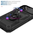 thumbnail image 3 of JTCASES for iPhone 11 Case, Sliding Camera Cover+ Rotating Ring Kickstand + Magnetic Car Mount + Inside Card Holder, Bracket Shockproof Frame Anti-drop PC TPU Heavy Duty Protection, Black, 3 of 11