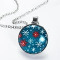 thumbnail image 2 of Snowflake Stunning Glass Circular Pendant Necklace - Handcrafted Unique Design for Fashion Forward Necklaces, 2 of 5