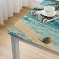 thumbnail image 4 of Tablecloth with Elastic Edge, Square Fitted Table Cloth, Wipeable Table Cover for Indoor Party Kitchen Dinner Fits Diameter Square Table, Summer Beach Painting, 4 of 7