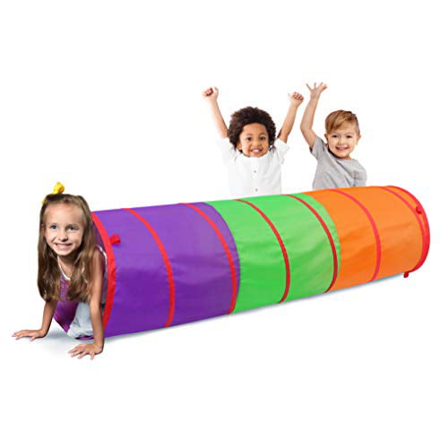 Pink Purple Tunnel Tent Fun Pop-up Crawl Tube Kids Adventure Discovery Toy 