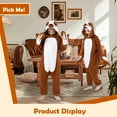 thumbnail image 2 of Polyester CANASOUR Coffee Sloth Onesie Kids Festival Animal Pajamas Cute Wearable Hooded Sleepwear, 2 of 6