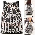thumbnail image 4 of Mochila Plegable para Mujer Mochila Deportiva Con Cordón Impermeable (letra Negra), 4 of 9