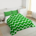 thumbnail image 3 of Feelyou Green Stripes Waves Queen Comforter Set, Teen Kid Abstract Bedding Set, 3pcs, 3 of 8