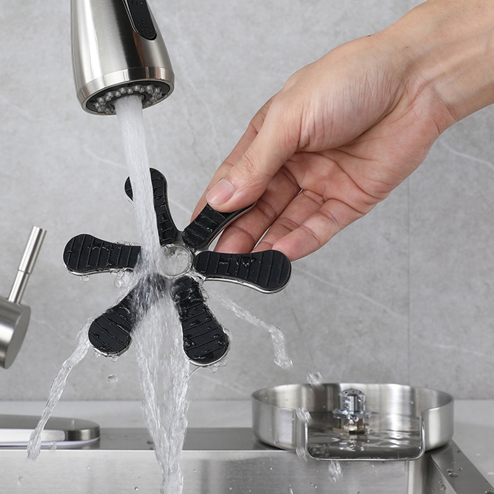 Metal Cup Washer for Sink, Stainless Steel Cup Cleaner Kitchen Cup Scrubber for Mugs, Glasses, and Narrow Bottles (CW+Hose+Link)