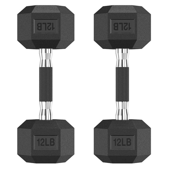 Hex Dumbbell Set, 2.5-65 lb Rubber Encased Exercise & Fitness Dumbbells, Weights Dumbbells Set of 2, Hand Weight for Strength Training