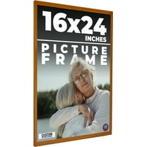 16x24 Honey Brown Real Wood Picture Frame Width 0.75 inches | Interior Frame Depth 0.5 inches |