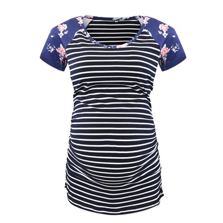

Enwejyy Women Pregnancy Printing Striped Maternity Tops