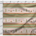 thumbnail image 2 of Soimoi Llama Alpaca Print,Cotton Poplin, Sewing Fabric Sold by The Yard 42 Inch Wide,Sewing Craft Quilting/Quilt Making Fabric, Orange, 2 of 5