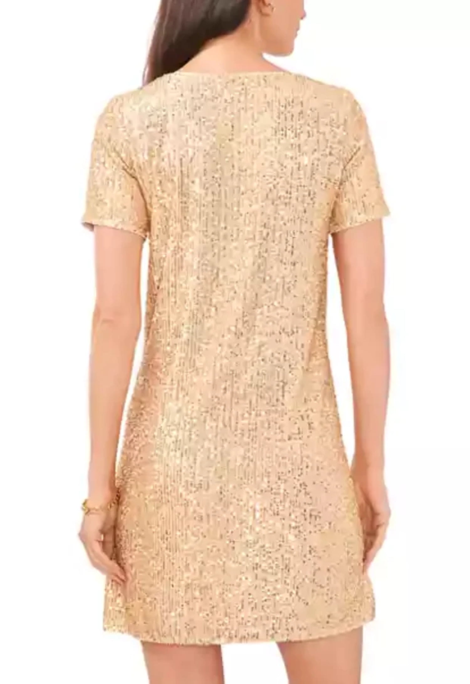 Vince Camuto Women's Short Sleeve Sequin Shift Dress - Walmart.com