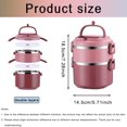 thumbnail image 4 of HAOAN Home Thermal Bento Lunch Box  4-Tier Cylinder Stackable Lunch Box Portable Insulated Lunch Container  Leakproof Stainless Steel Food Container For Student Adult To Work School-Green, 4 of 10