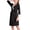 Black, variant on Adjustable Maternity Nursing Robe, Lace Trim 3/4 Sleeve Breathable Hospital Pregnancy Loungewear