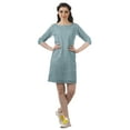 thumbnail image 2 of Moomaya Robes Courtes pour Femmes Imprimées Manches 3/4 Robe Tunique Mini Décontractée, 2 of 4