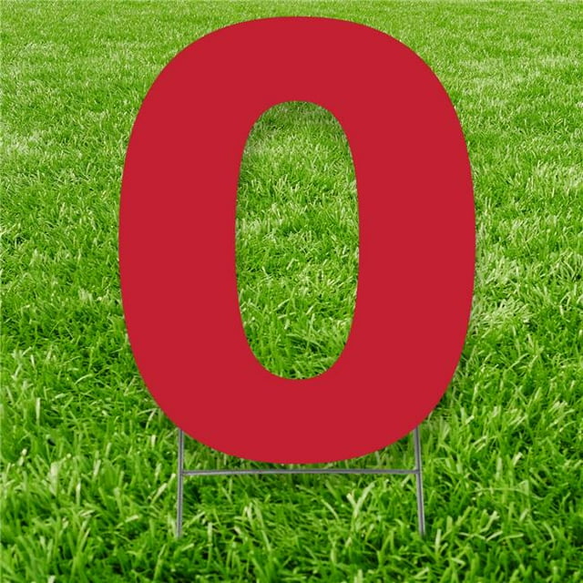 Advanced Graphics 3231 20 x 15 in. Number 0 Yard Sign, Red