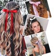 thumbnail image 3 of Women's Ribbon Tie Hair Clip Bow Strap Hair Clip Girl Sweet and Cute Side Duck Mouth Clip Hair Accessory Gift, 3 of 12