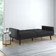 Better Homes & Gardens Nola Modern Futon, Black Faux Leather