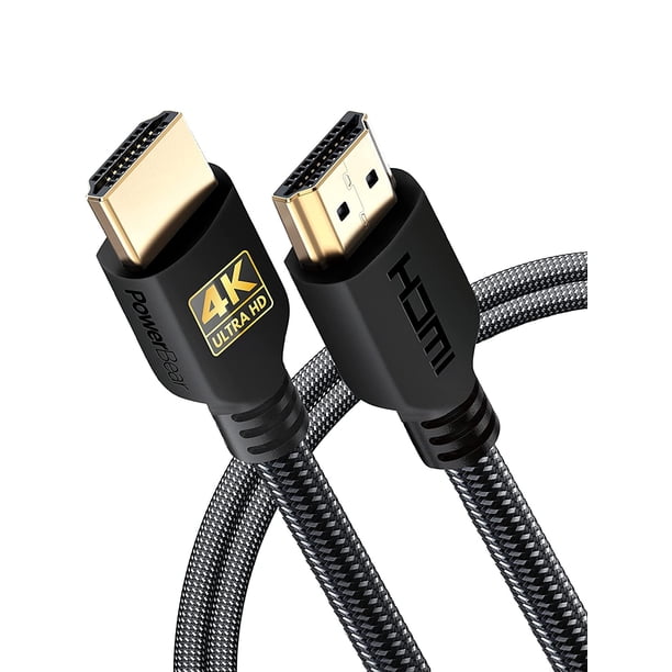 Cable HDMI PowerBear 4K 1.8 m Paquete de 2 con Nylon Trenzado