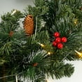 thumbnail image 4 of Christmas Rattan LED Lights Christmas Garland Decorations with Pinecone & Red Berry Decorated  Tree Fireplaces Stairs Doors  Tree Garden Yard Decor （1.8M）, 4 of 5