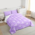 thumbnail image 3 of Feelyou Cartoon Purple Bow Kid Twin Comforter Sets, Bowknot Butterfly Bedding Set, 2-Piece, 3 of 8