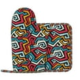 thumbnail image 2 of Honeii Geometry patten Oven Mitts and Pot Holders Sets, Baker Oven Mitts, Mittens for Kitchen Decor, Baking Lover over Gloves Gifts, 2 of 7