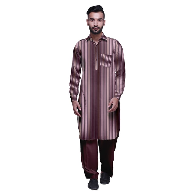 Atasi Pyjama Classique Col PathaniKurta pour Garçons Chemise à Poche avant en Rayonne