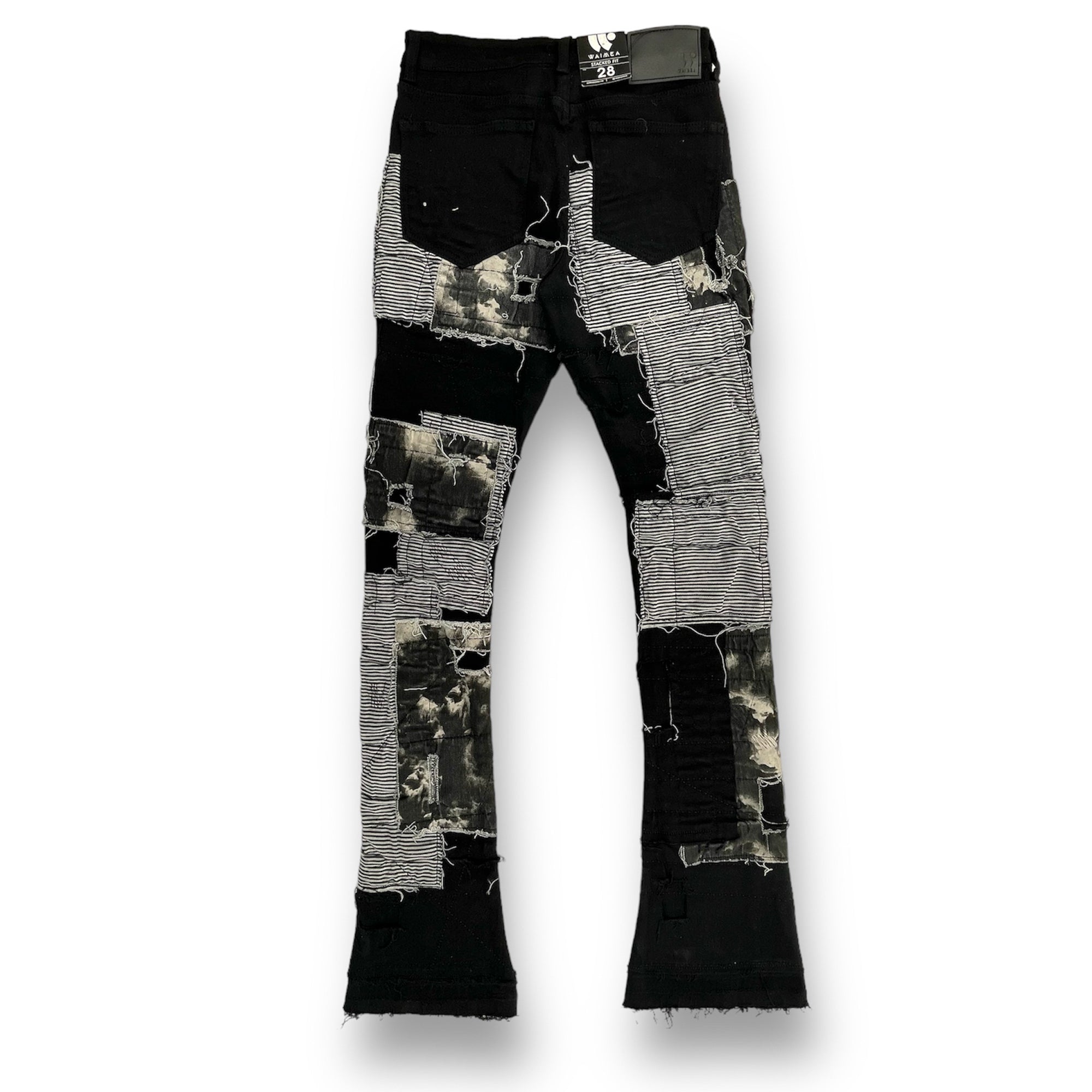 WaiMea Men Stacked Jeans (Black) - Walmart.com