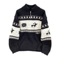 thumbnail image 1 of RXMEKW Knitted Pullover Sweater for Men with Stand-Up Collar, Long Sleeves, Zipper Closure, Green, 1 of 4