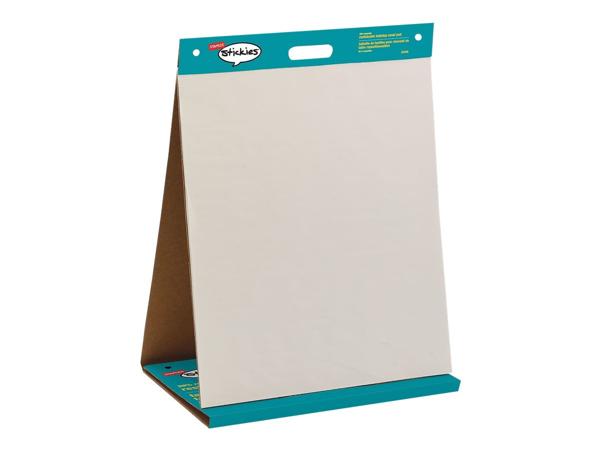 Staples Stickies Table top easel pad 22.99 in x 20 in 20 sheets