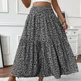 thumbnail image 6 of GXIPO Womens 2025 Maxi Skirt Casual Flowy Elastic High Waist Long Skirts with Pockets Summer Beach Cover Up Black M, 6 of 8