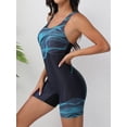 thumbnail image 4 of Charmo Women's One Piece Swimsuits Boyleg Shorts Full Coverage Slimming Bathing Suits Athletic Racerback Modest Swimwear, 4 of 5