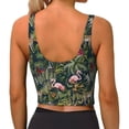 thumbnail image 4 of Uemuo Flamingos And Palm Leaves Pattern Women's Sports Bra - High Impact Support, Breathable, and Comfortable Athletic Bra for Running, Yoga, and Workouts, 4 of 9