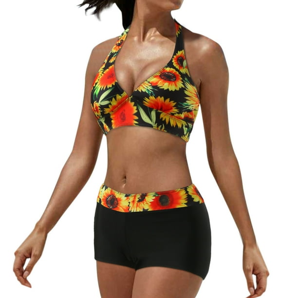Conjunto de bikini con estilo para mujer, traje de baño de dos piezas, traje de baño sólido, ropa de playa OAVQHLG3B Store lin121212