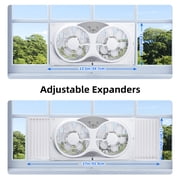 BEYOND BREEZE 9 Twin Window Fan, 3-Speed Expandable Window Fan with Reversible Airflow and Remote Control, New