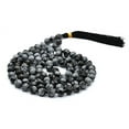 thumbnail image 2 of Snowflake Obsidian Mala Beads 108 Buddhist Prayer Beads Japamala Hand Knotted, 2 of 5