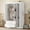 White, variant on YWEN 68.2" H Wardrobe Armoire Closet with Mirror, Modern Freestanding Wooden Closet Wardrobe Cabinet with 3 Doors and Locking Drawers, Bedroom Armoires with Shelves and Hanging Rod, Gray