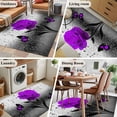 thumbnail image 5 of Area Rug for Living Room, Purple Rose Non-Slip Indoor Large Carpet for Bedroom/Dining Room, Raindrops Floral Butterfly Abstract Grey Art Washable Low-Profile Rectangle Floor Runner Rugs - 4 x 6 Ft, 5 of 8
