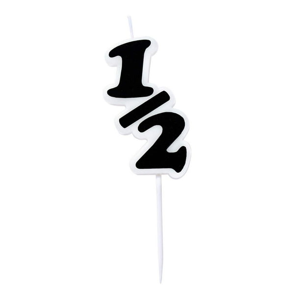 Half 1 2 Birthday Candle Bold Black Walmart Com Walmart Com