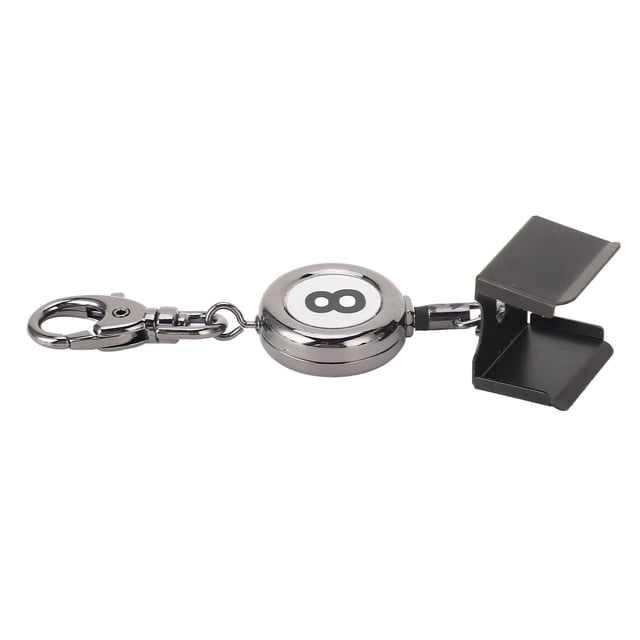 Billiard Chalk Holder, Retractable Rope Portable Cue Chalk Box 48cm with Key Ring for Cue Sports