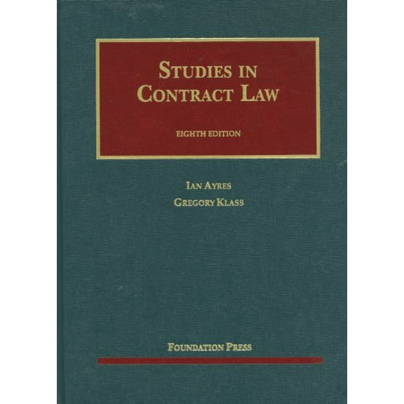 Pre-Owned Studies in Contract Law (Hardcover) 160930117X 9781609301170